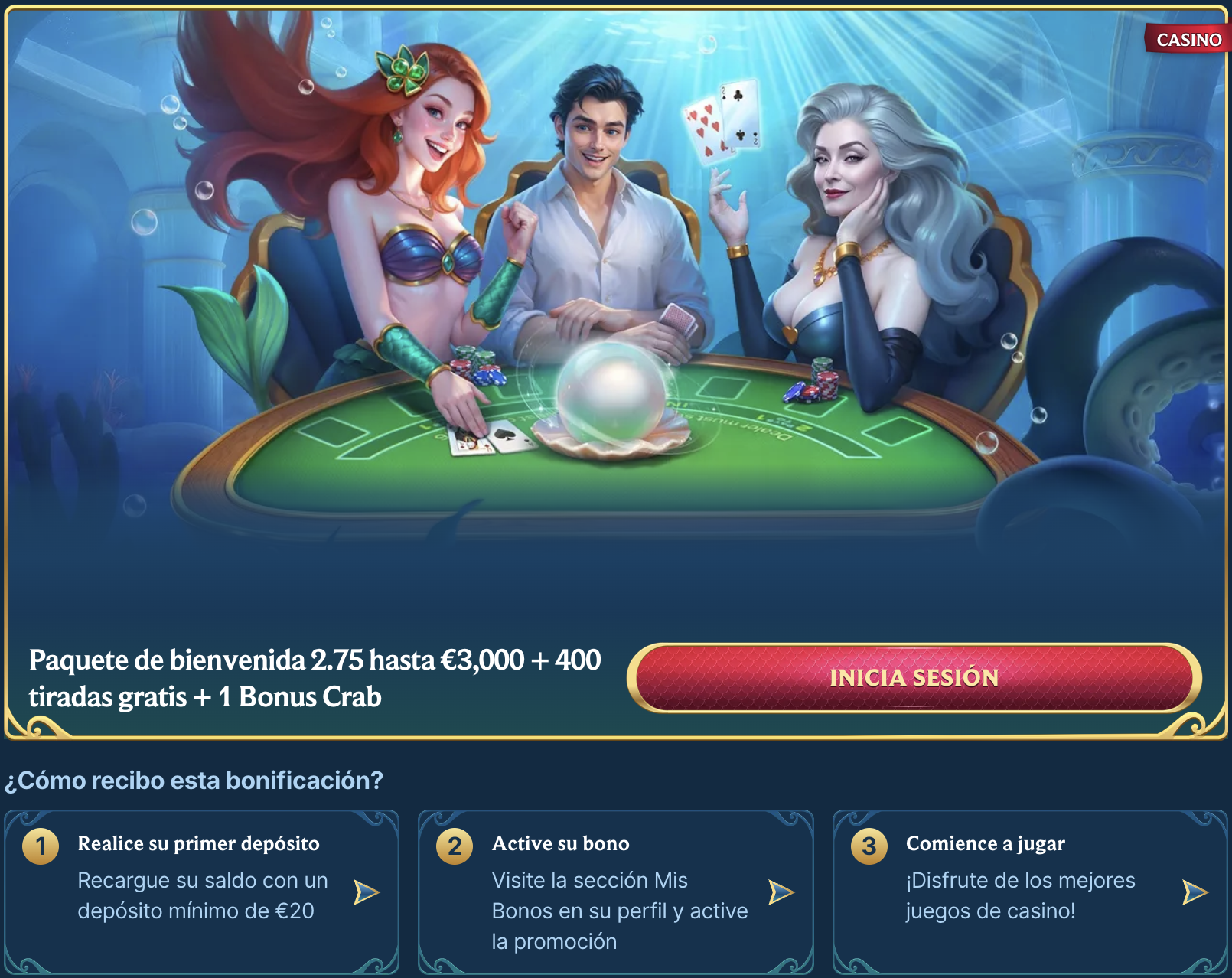 AquaWin casino bono de bienvenida